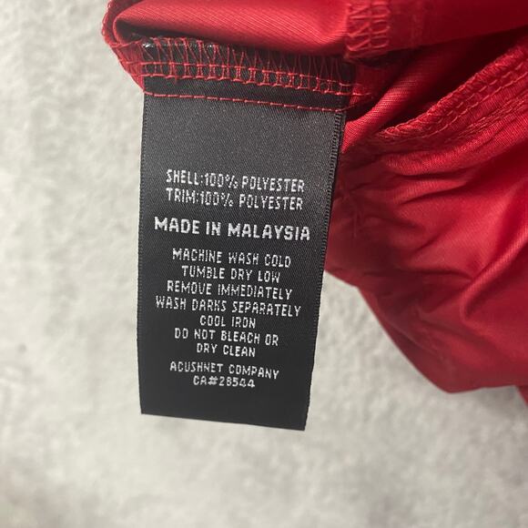 FootJoy Shirt Mens Medium Red Windshirt Pullover V Neck Pockets Golf FJ - Picture 9 of 10